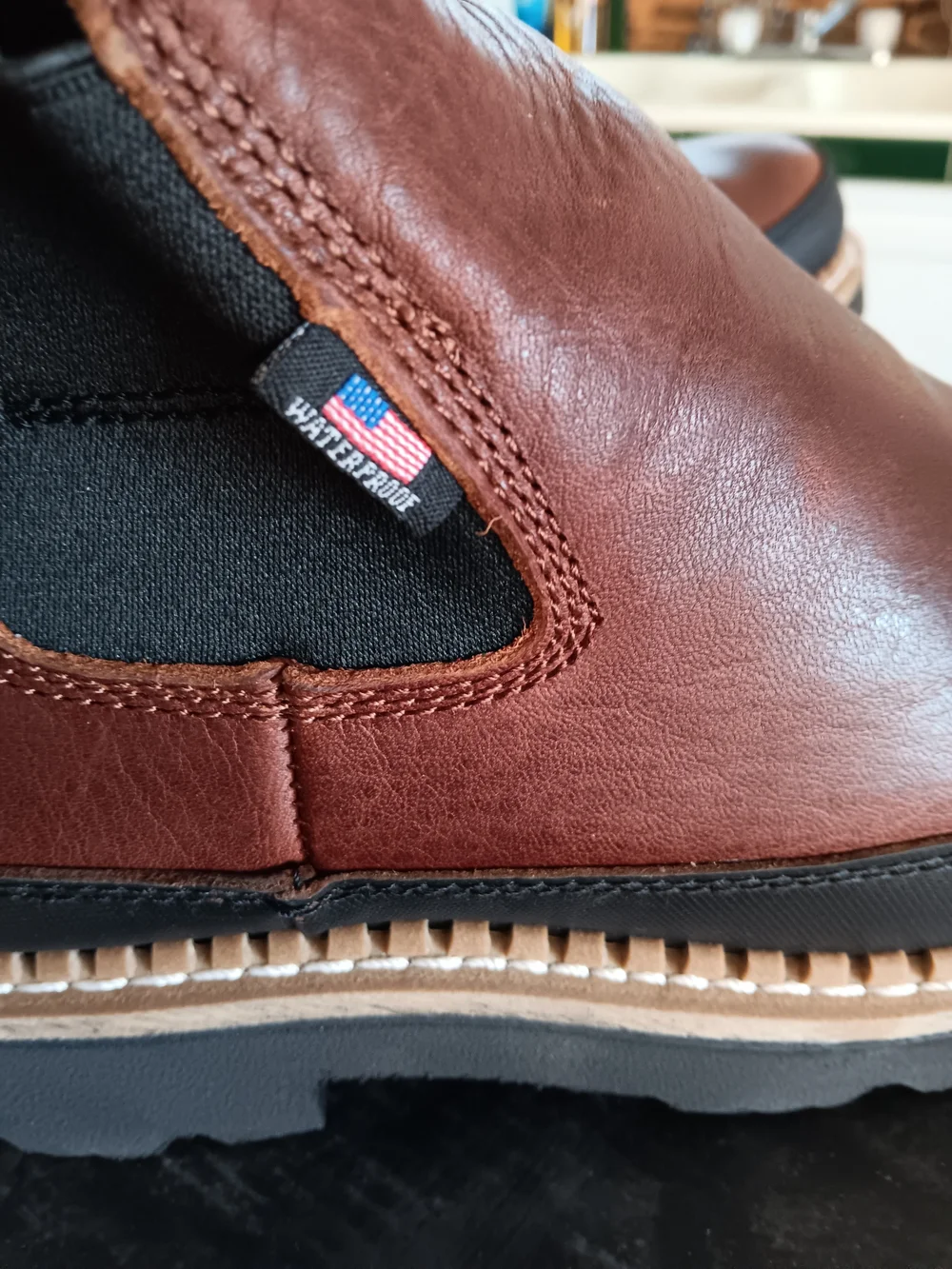 Men's Brown Leather Sureway  Work Boots Size 9.